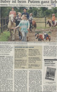 NWZ-Artikel Ponyreiten vom 08.08.2006